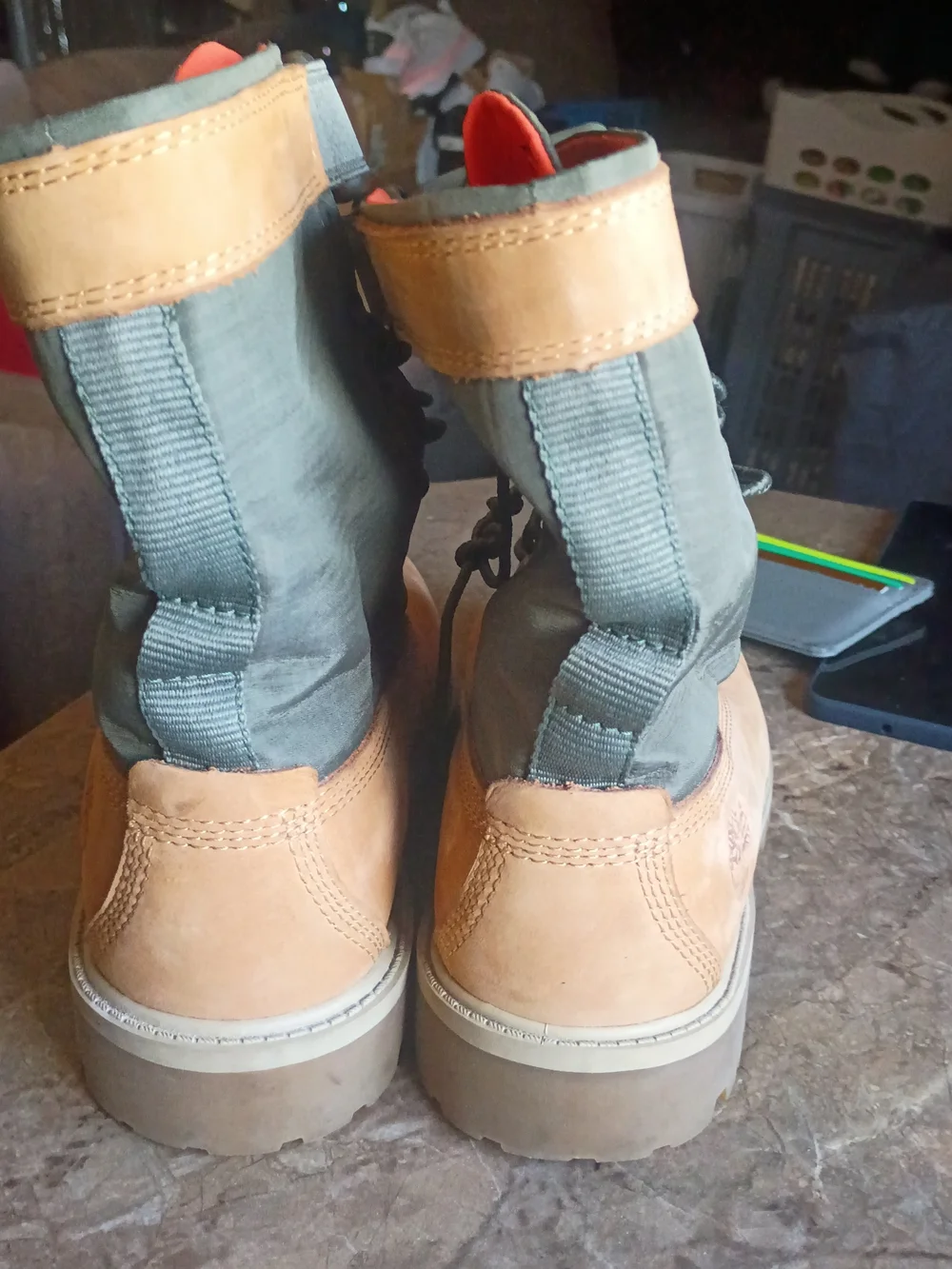 Timberland 03885-NH Military Gaiter Tall Boot Wheat Olive Buckle Strap Size 5